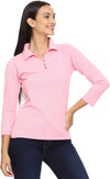 Women's Casual 3/4 Sleeves Polo T-shirt