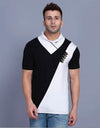 Cotton Linen Blend Color Block Half Sleeves Mens Round Neck T-Shirt - MILA STORE